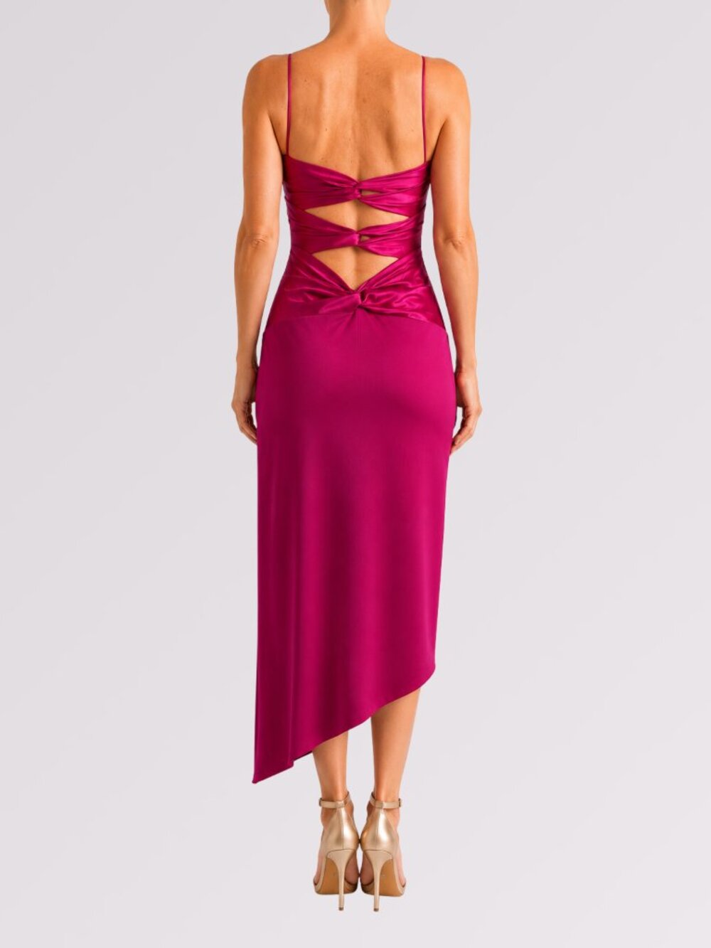 Vintage Mary L Couture Magenta Cutout Back Dress | Size 6 | Made in USA - Picture 2 of 12